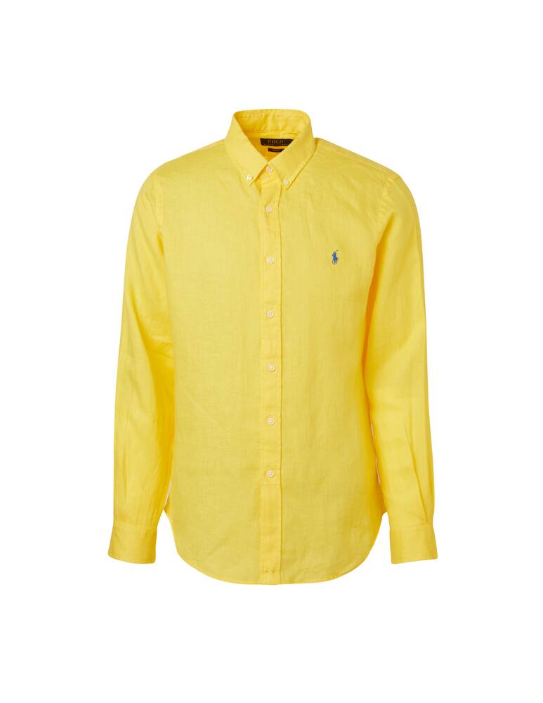 rinascente Polo Ralph Lauren Linen slim fit botton down shirt - yellow