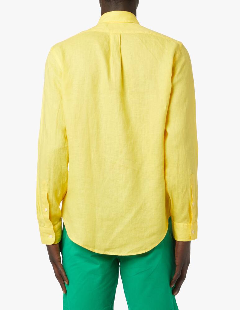 rinascente Polo Ralph Lauren Linen slim fit botton down shirt - yellow