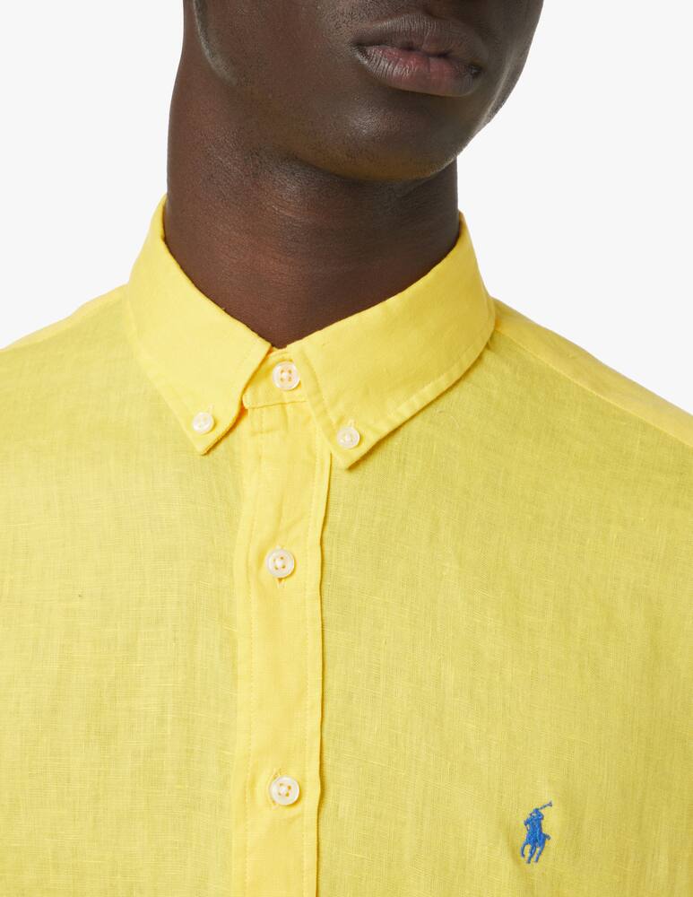 rinascente Polo Ralph Lauren Linen slim fit botton down shirt - yellow