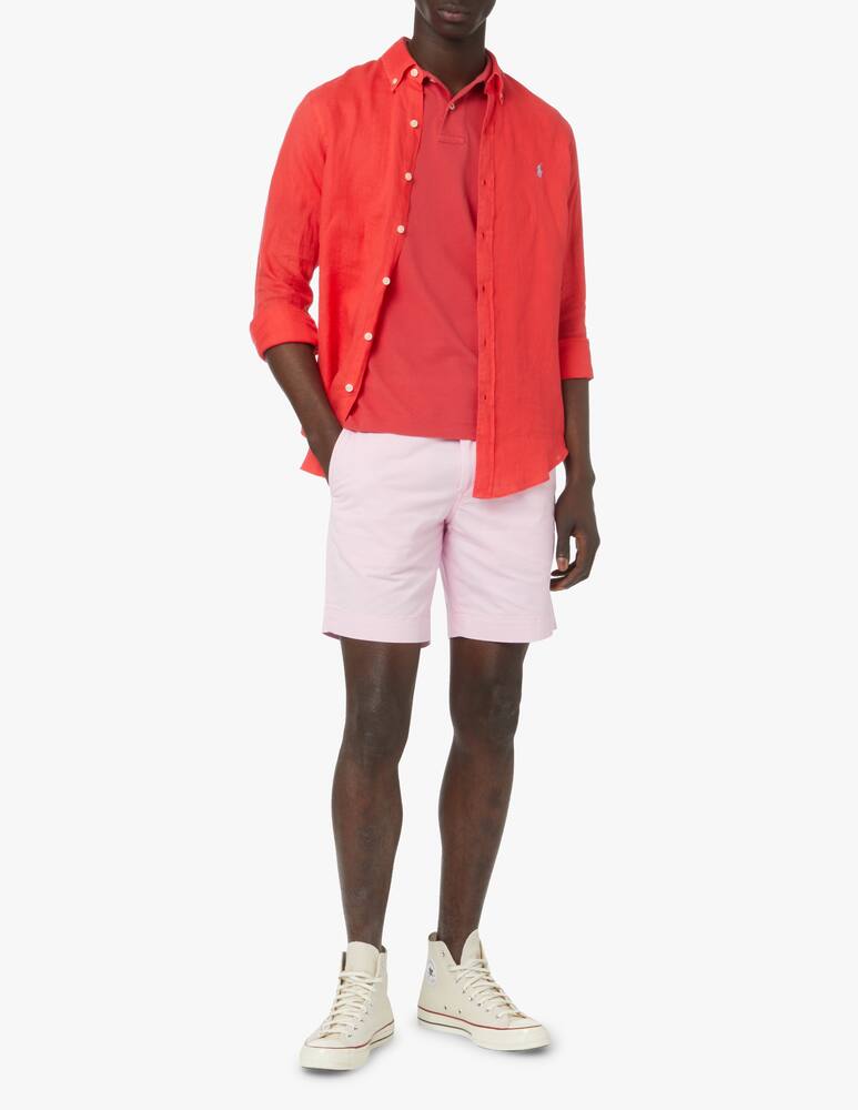 rinascente Polo Ralph Lauren Camicia botton down slim fit in lino - rosso