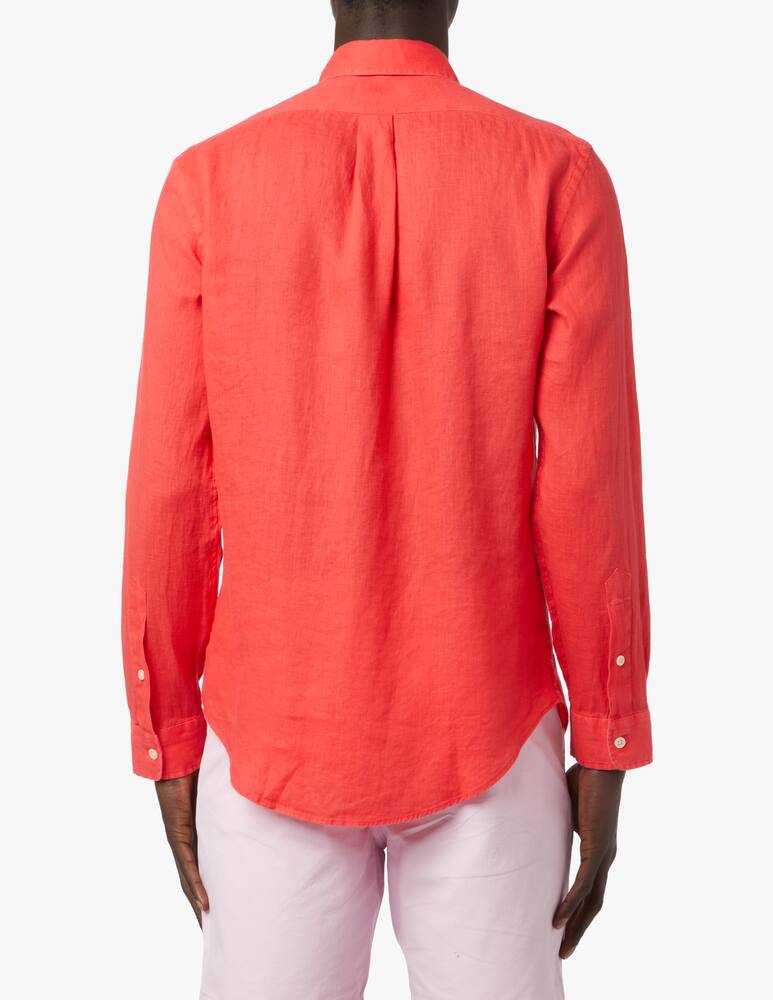 rinascente Polo Ralph Lauren Camicia botton down slim fit in lino - rosso