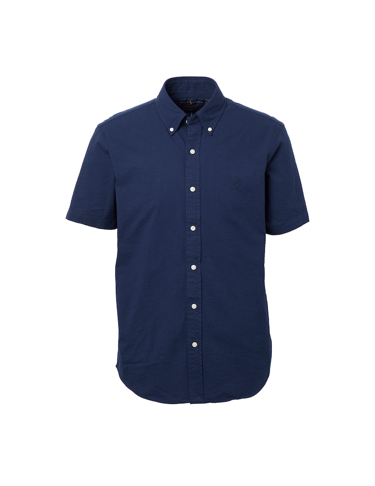 rinascente Polo Ralph Lauren Seersucker short sleeve shirt - blue