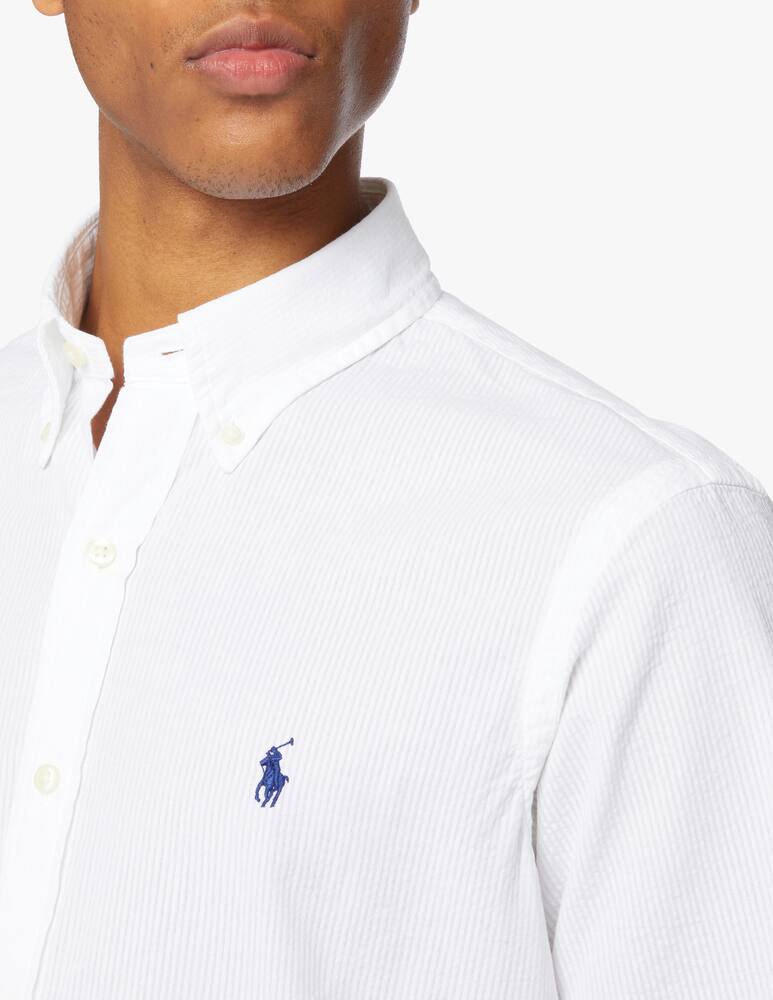 rinascente Polo Ralph Lauren Seersucker short sleeve shirt - white