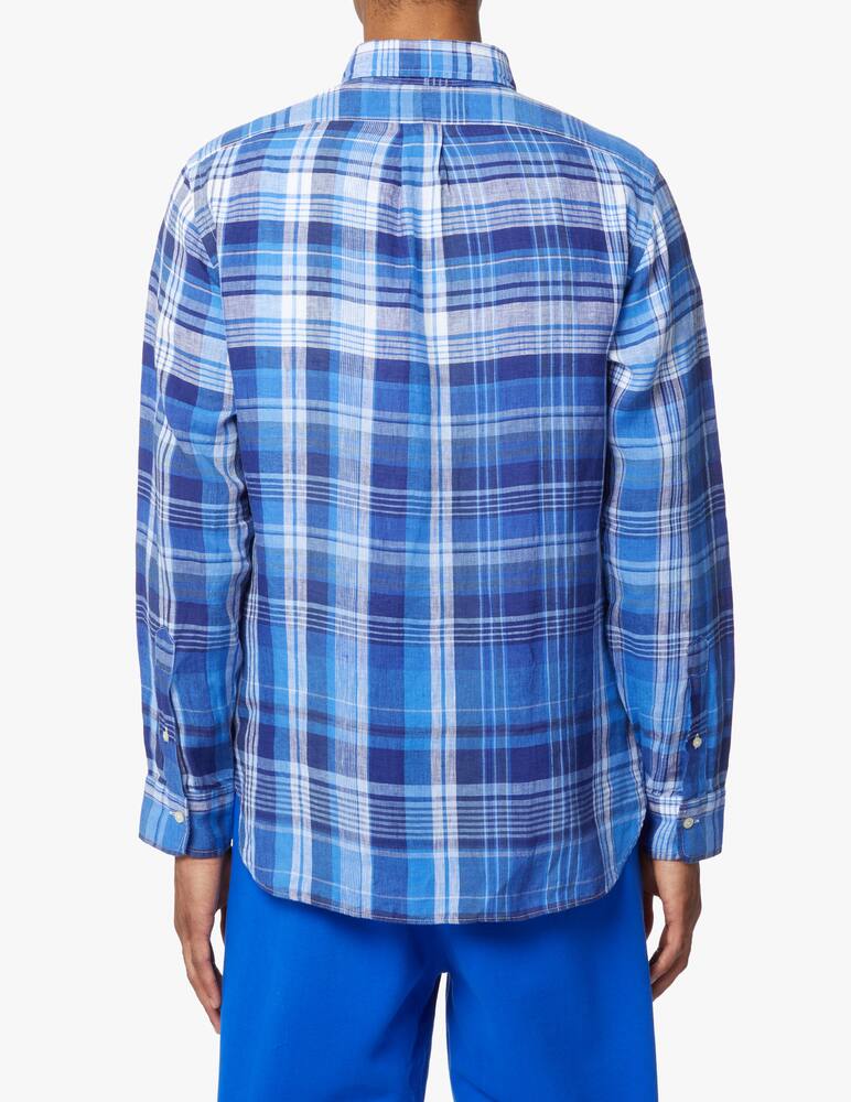 rinascente Polo Ralph Lauren Camicia lino custom scozzesi - blu