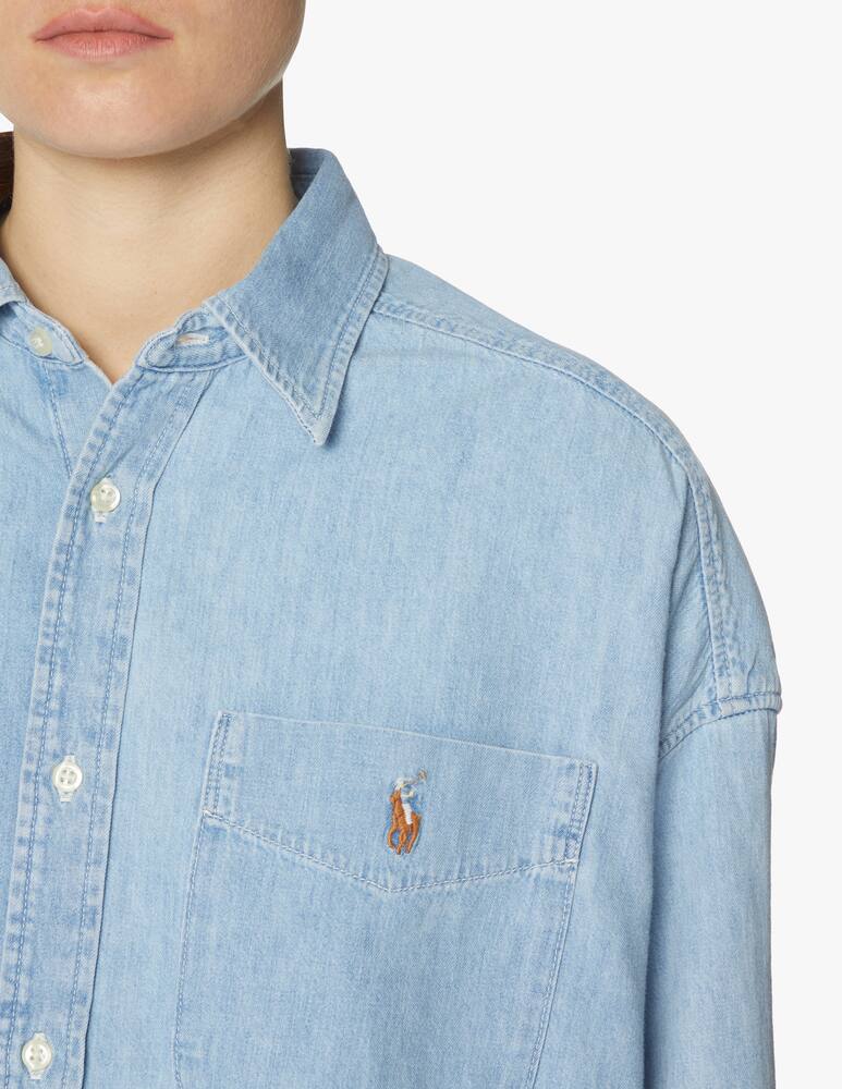 rinascente Polo Ralph Lauren Oversized chambray shirt - light blue