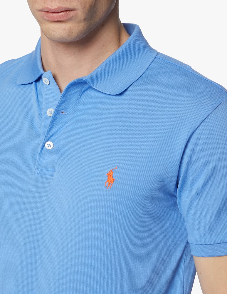 rinascente Polo Ralph Lauren Stretch slim fit poloshirt - blue