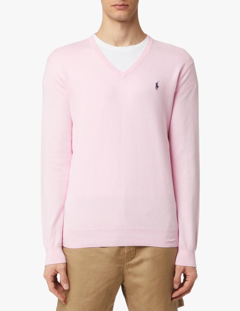 rinascente Polo Ralph Lauren V neck pima sweater - pink