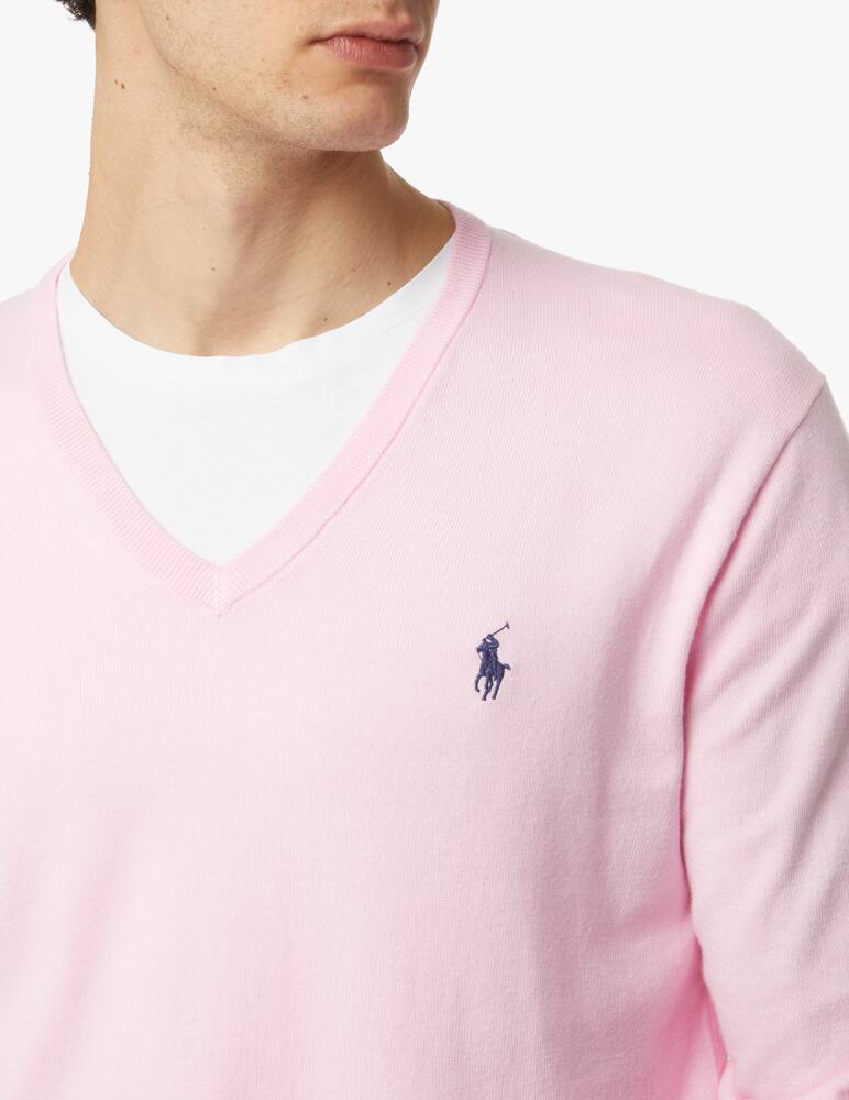rinascente Polo Ralph Lauren V neck pima sweater - pink
