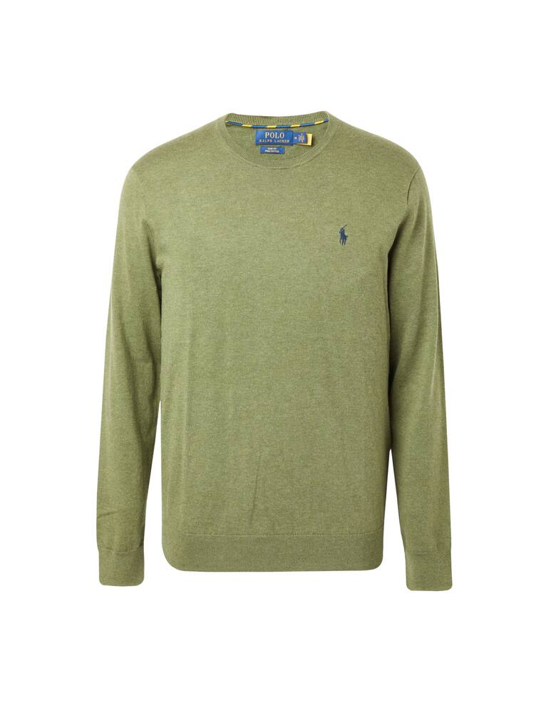 rinascente Polo Ralph Lauren Cotton slim fit roundneck sweater - olive