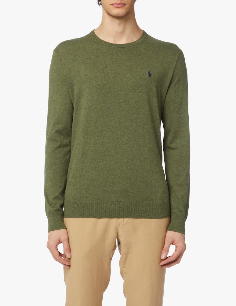 rinascente Polo Ralph Lauren Cotton slim fit roundneck sweater - olive