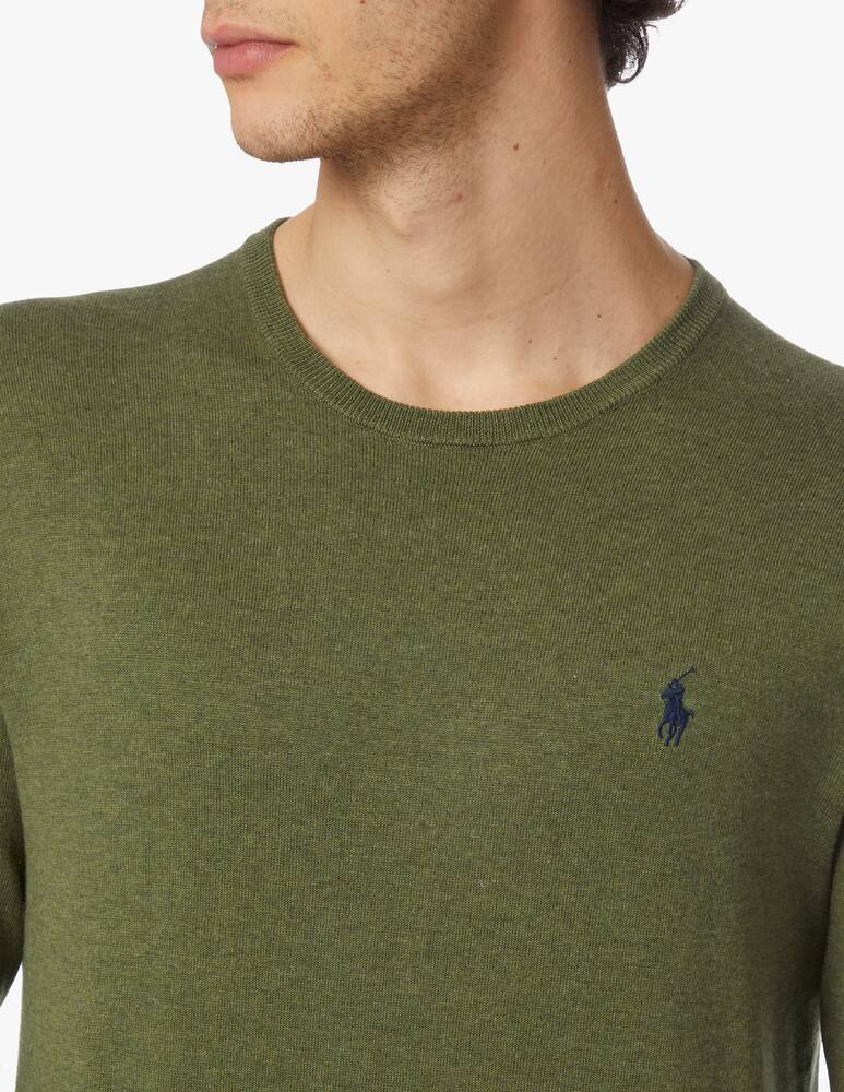 rinascente Polo Ralph Lauren Cotton slim fit roundneck sweater - olive