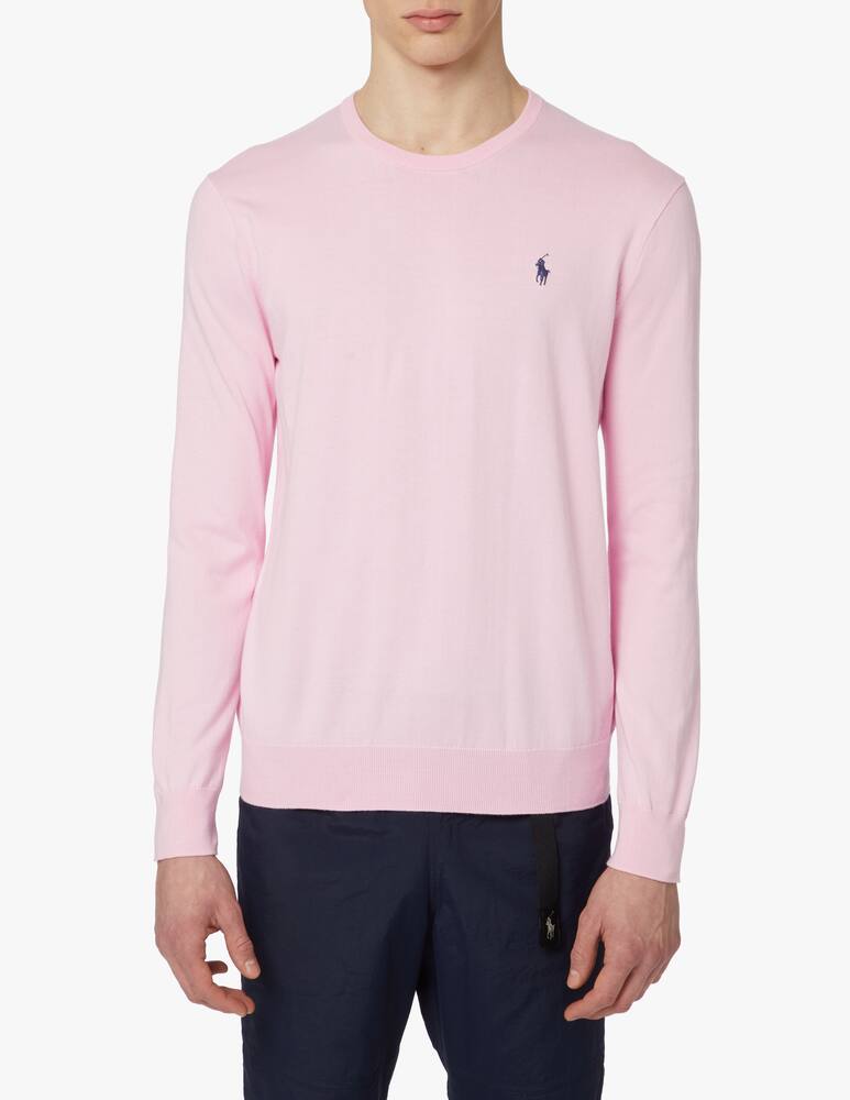 rinascente Polo Ralph Lauren Maglione girocollo slim fit in cotone - rosa
