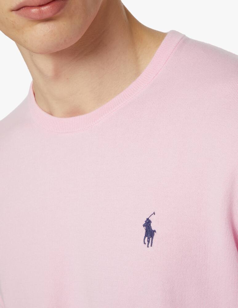 rinascente Polo Ralph Lauren Maglione girocollo slim fit in cotone - rosa