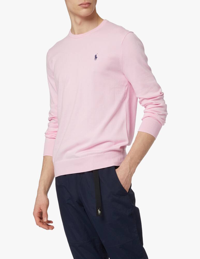 rinascente Polo Ralph Lauren Maglione girocollo slim fit in cotone - rosa