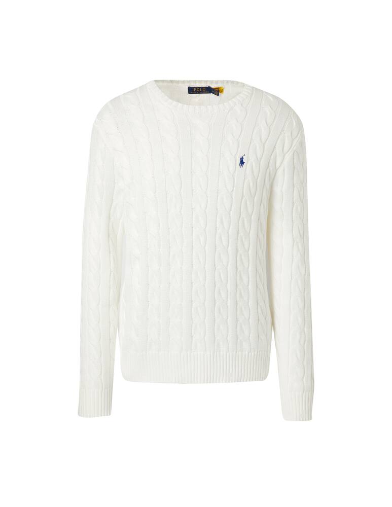 rinascente Polo Ralph Lauren Maglione girocollo cable in cotone - bianco