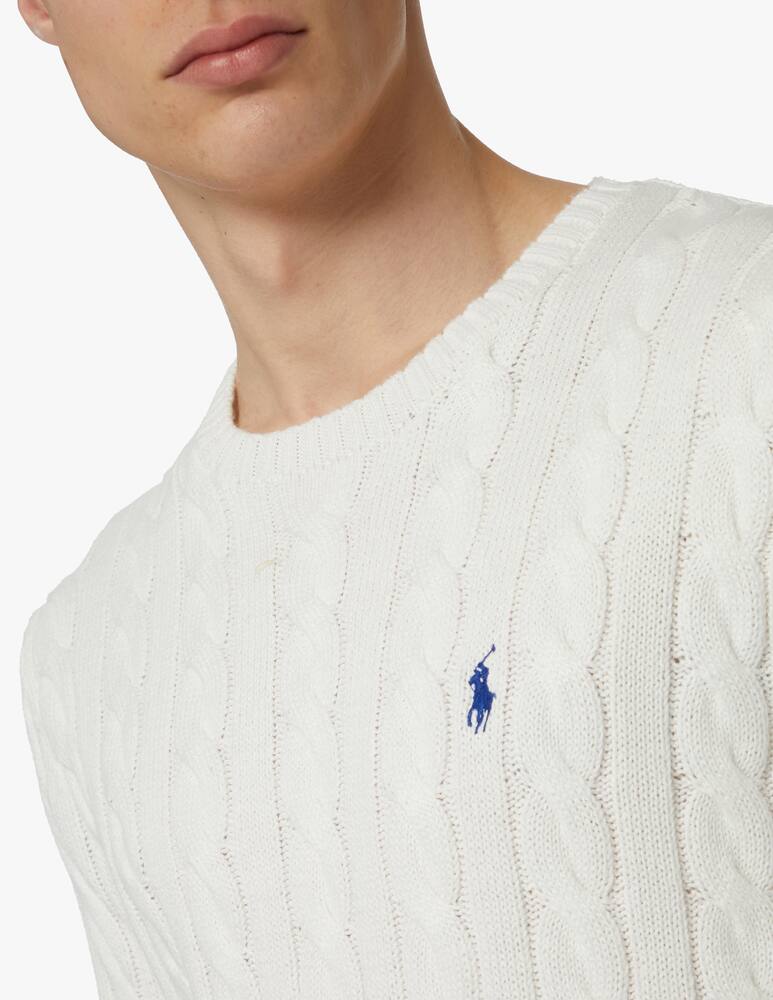 rinascente Polo Ralph Lauren Maglione girocollo cable in cotone - bianco