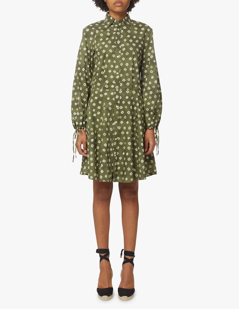 rinascente Polo Ralph Lauren Abito-camicia in cotone con cravatta - oliva