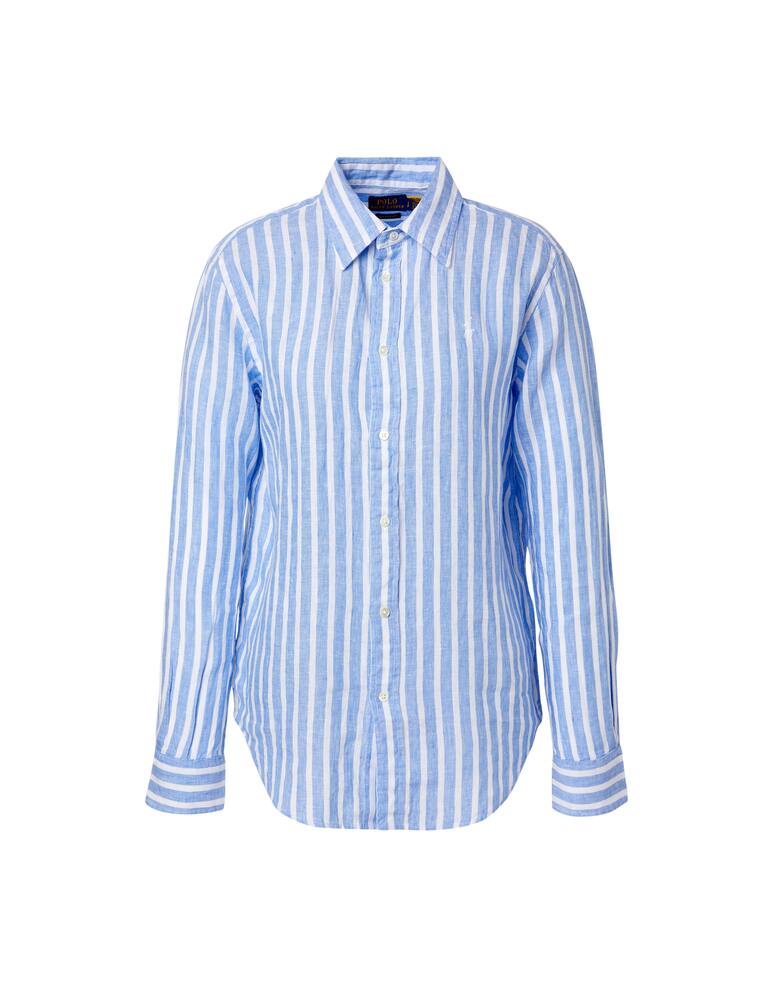 rinascente Polo Ralph Lauren Camicia in lino a righe relaxed-fit - azzurro