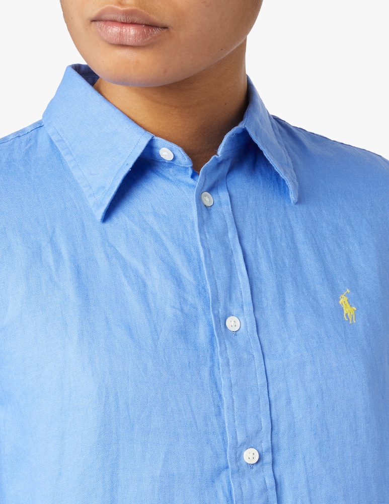 rinascente Polo Ralph Lauren Linen relaxed-fit long sleeves shirt - light blue