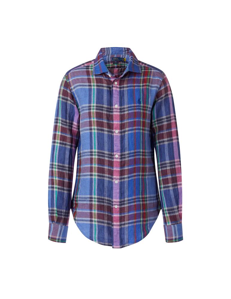 rinascente Polo Ralph Lauren Camicia in lino scozzese classic-fit Georgia - blu
