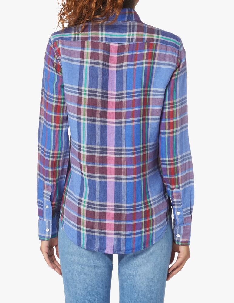 rinascente Polo Ralph Lauren Camicia in lino scozzese classic-fit Georgia - blu