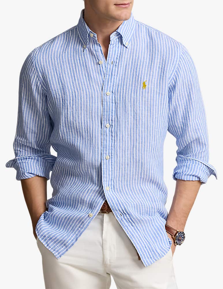 Polo Ralph Lauren Camicia custom fit lino riga - immagine 1 Polo Ralph Lauren Camicia custom fit lino riga - immagine 1
