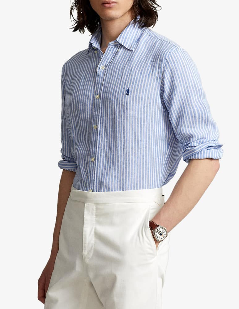 rinascente Polo Ralph Lauren Camicia lino a righe sottili