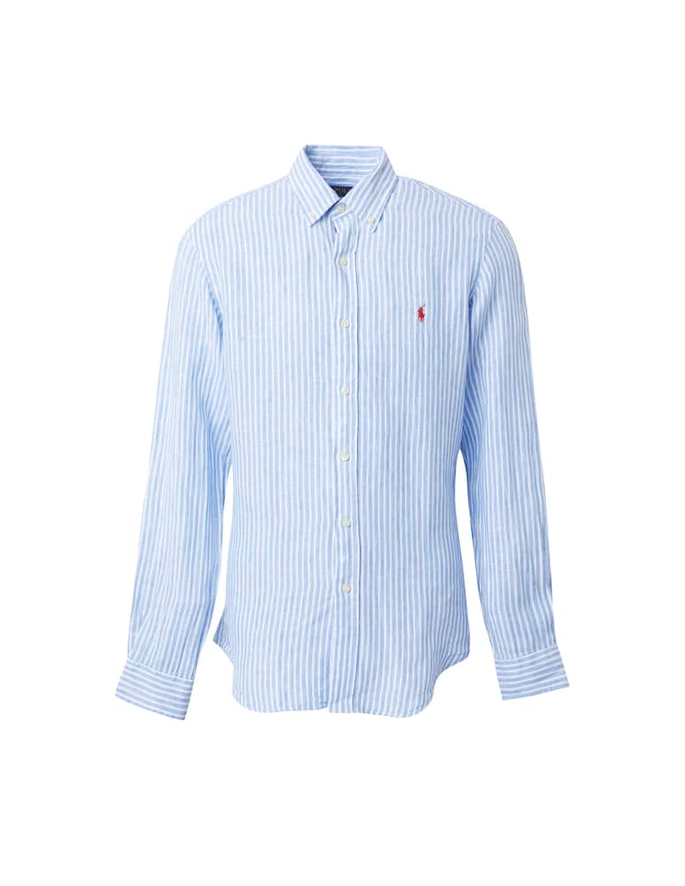 rinascente Polo Ralph Lauren Camicia in lino custom fit a righe - blu