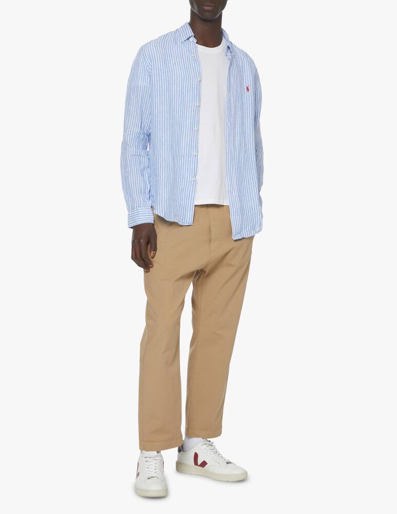 rinascente Polo Ralph Lauren Camicia in lino custom fit a righe - blu