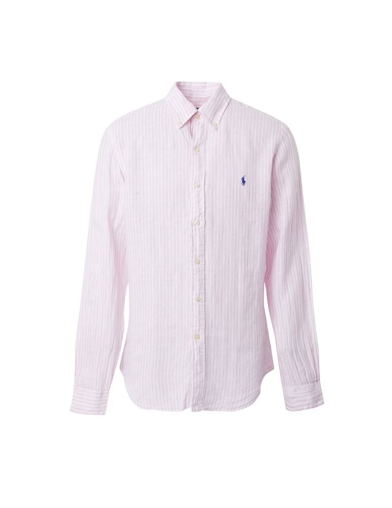 rinascente Polo Ralph Lauren Striped linen custom fit shirt - pink