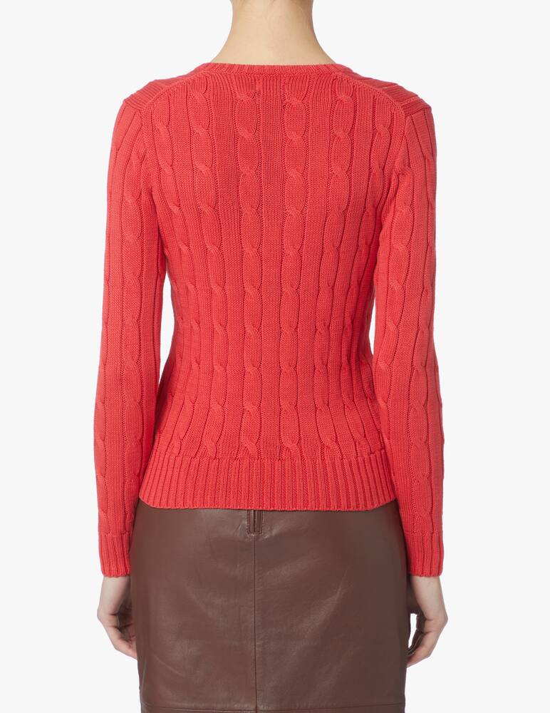 rinascente Polo Ralph Lauren Maglia a trecce con scollo a V Kimberly - rosso