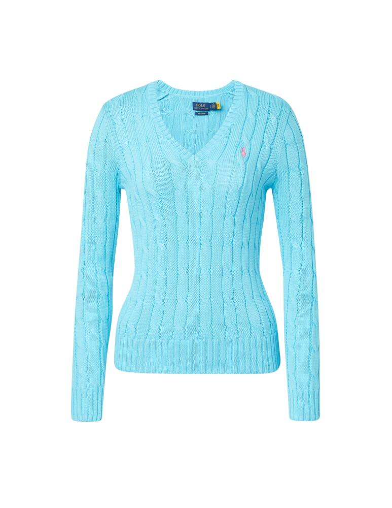 rinascente Polo Ralph Lauren Kimberly V-neck cable-knit sweater - light blue