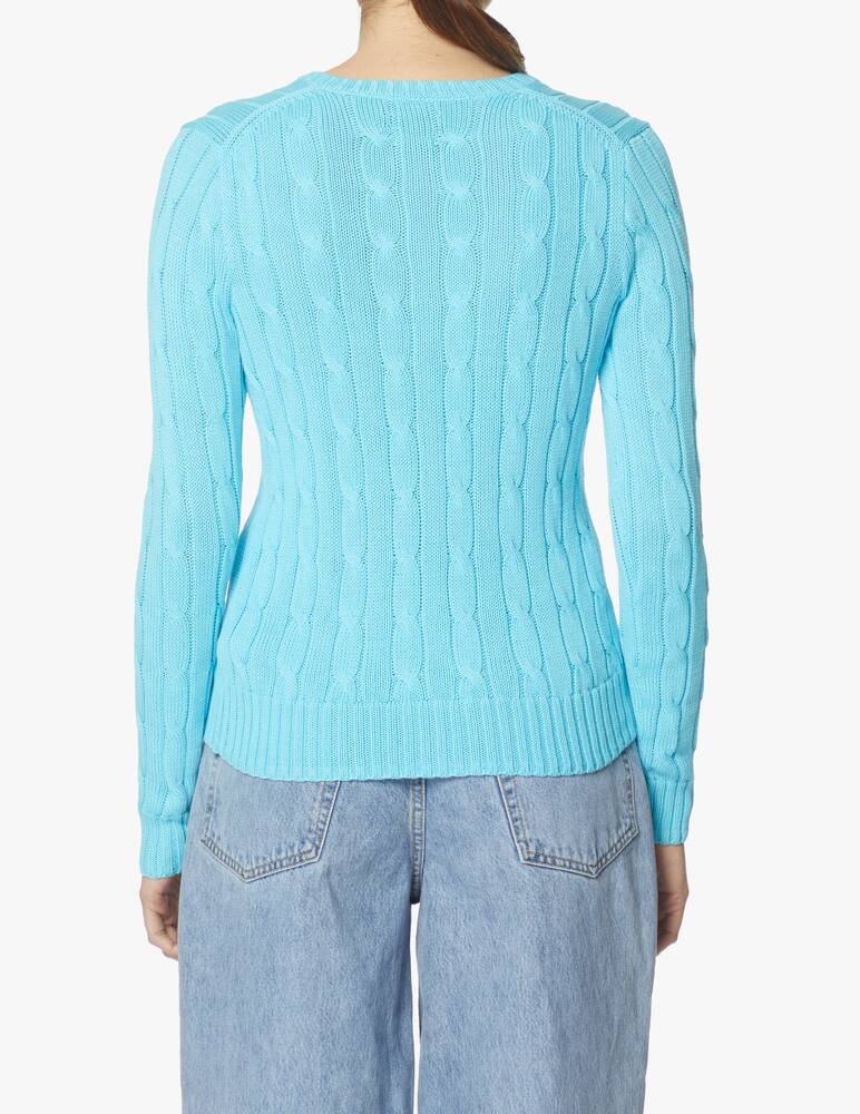 rinascente Polo Ralph Lauren Kimberly V-neck cable-knit sweater - light blue
