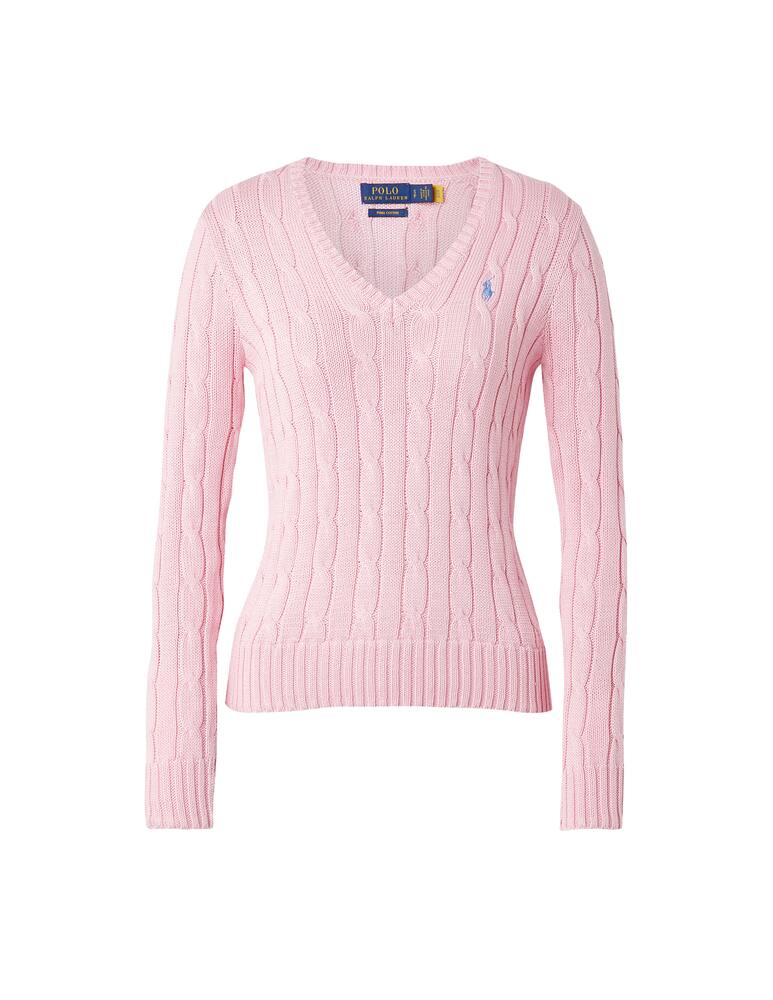 rinascente Polo Ralph Lauren Kimberly V-neck cable-knit sweater - pink