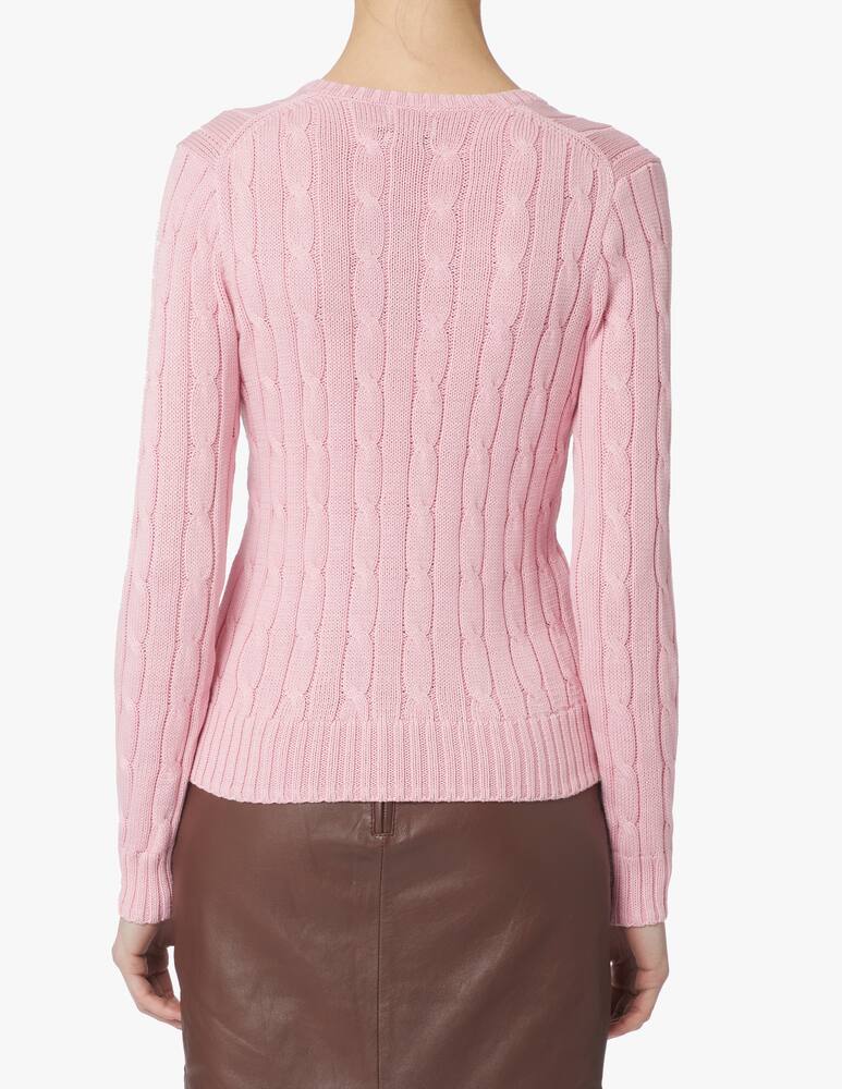 rinascente Polo Ralph Lauren Kimberly V-neck cable-knit sweater - pink