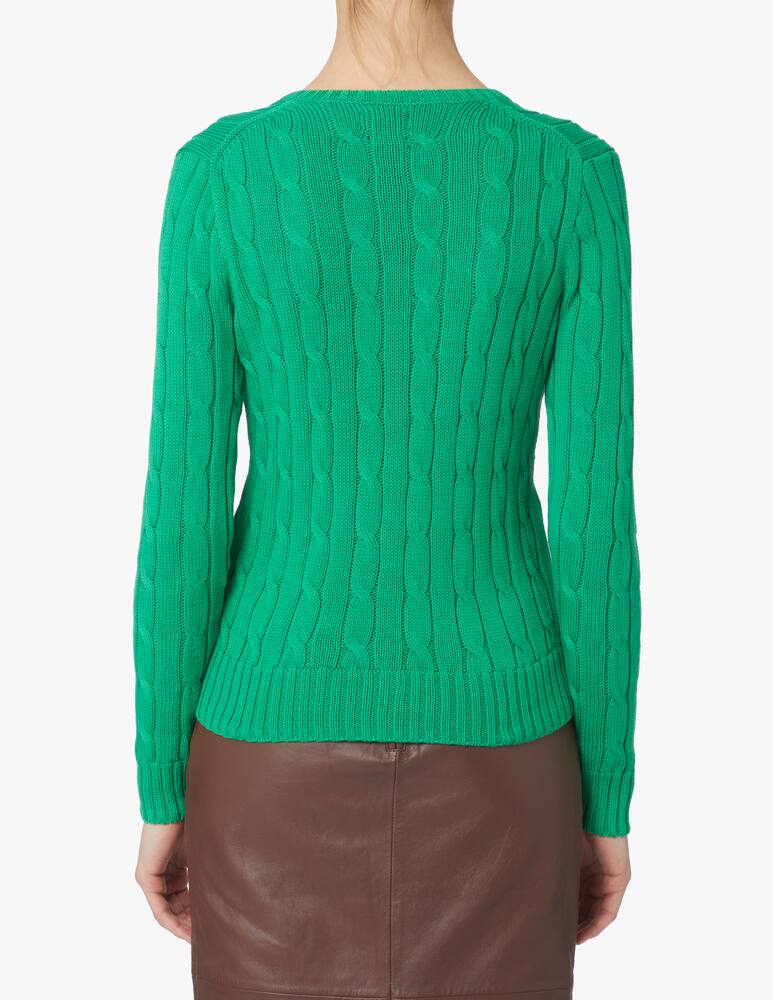 rinascente Polo Ralph Lauren Kimberly V-neck cable-knit sweater - green