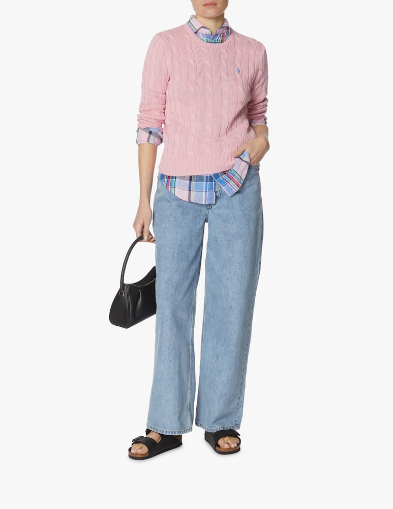 rinascente Polo Ralph Lauren Maglia in cotone a trecce Julianna - rosa