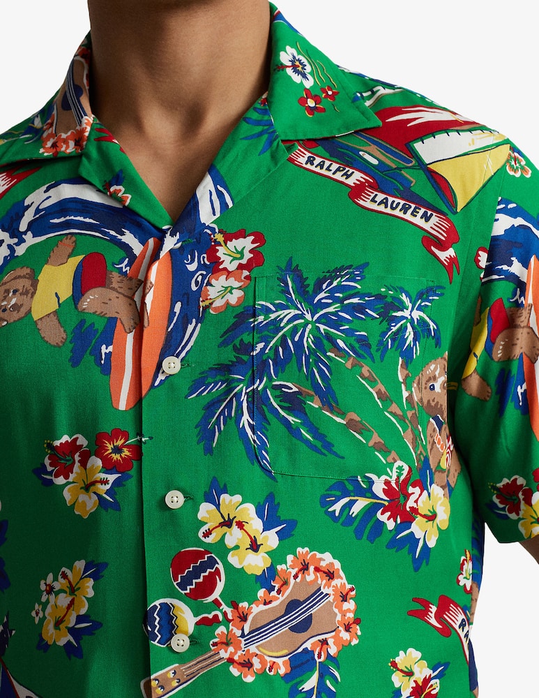 rinascente Polo Ralph Lauren Print bear bowling neck short sleeve shirt