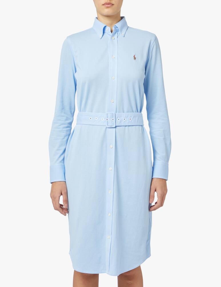 rinascente Polo Ralph Lauren Heidi cotton shirt dress with belt - blue