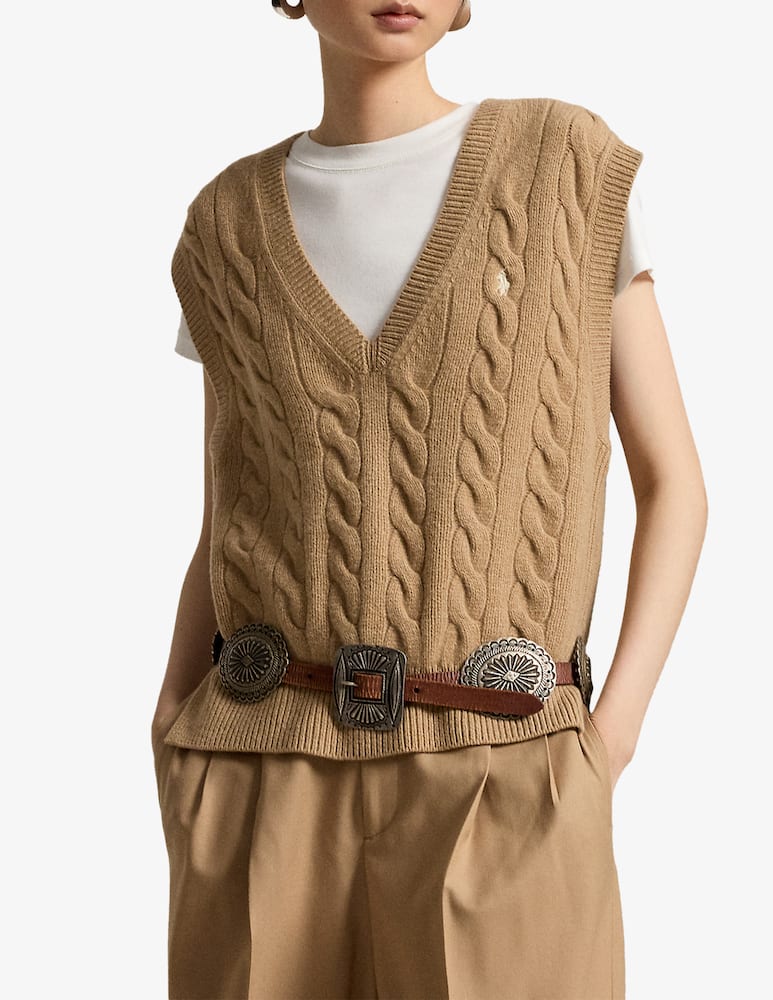 rinascente Polo Ralph Lauren Gilet maglia trecce scollo v