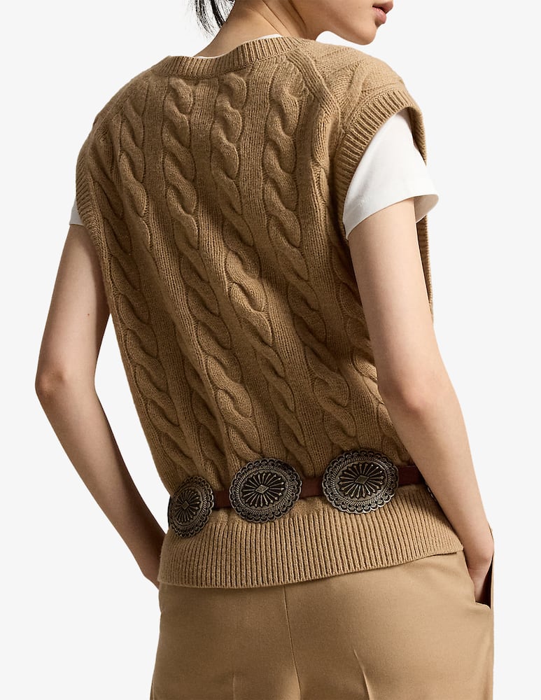 rinascente Polo Ralph Lauren Gilet maglia trecce scollo v