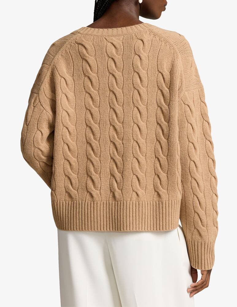 rinascente Polo Ralph Lauren Cable-Knit Wool-Cashmere V-Neck Jumper