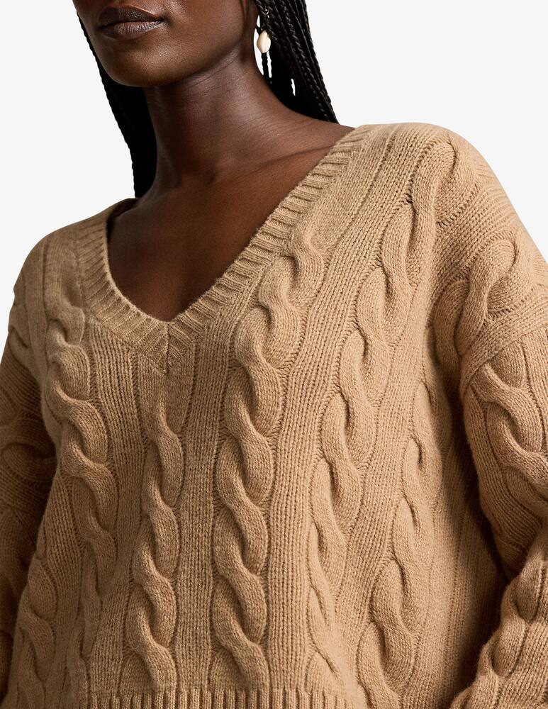 rinascente Polo Ralph Lauren Cable-Knit Wool-Cashmere V-Neck Jumper
