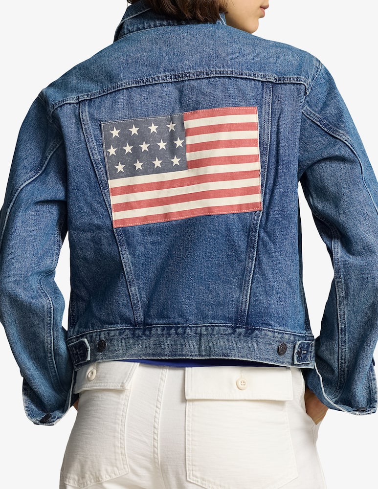 Polo Ralph Lauren Giacca trucker in denim con bandiera - immagine 3 Polo Ralph Lauren Giacca trucker in denim con bandiera - immagine 3