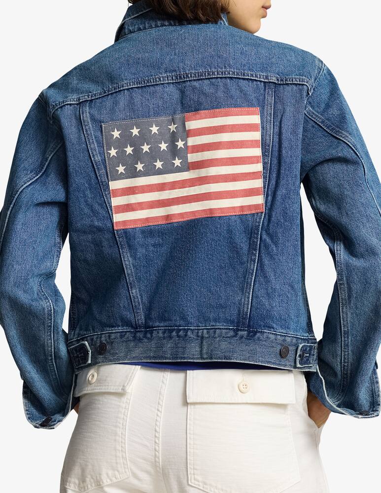 rinascente Polo Ralph Lauren Giacca trucker in denim con bandiera