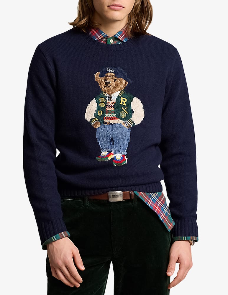 Polo Ralph Lauren Maglia girocollo in lana bear preppy - immagine 1 Polo Ralph Lauren Maglia girocollo in lana bear preppy - immagine 1