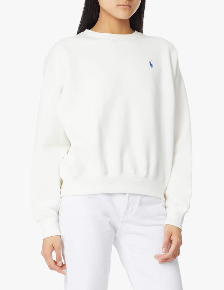 Polo Ralph Lauren Felpa in pile ricamata Good Vibes - bianco - immagine 1 Polo Ralph Lauren Felpa in pile ricamata Good Vibes - bianco - immagine 1