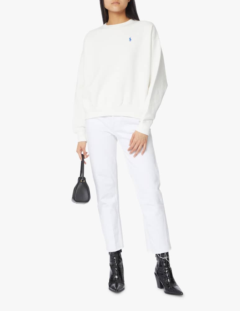 Polo Ralph Lauren Felpa in pile ricamata Good Vibes - bianco - immagine 2 Polo Ralph Lauren Felpa in pile ricamata Good Vibes - bianco - immagine 2