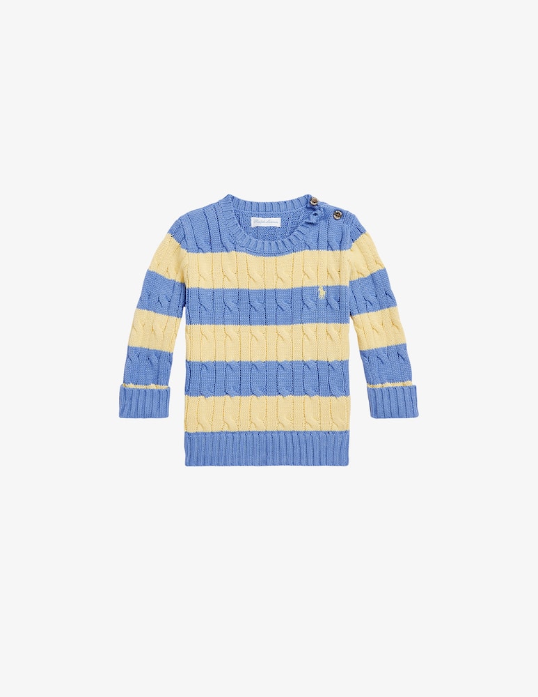 Polo Ralph Lauren Maglione in cotone a trecce - Azzurro - immagine 1 Polo Ralph Lauren Maglione in cotone a trecce - Azzurro - immagine 1