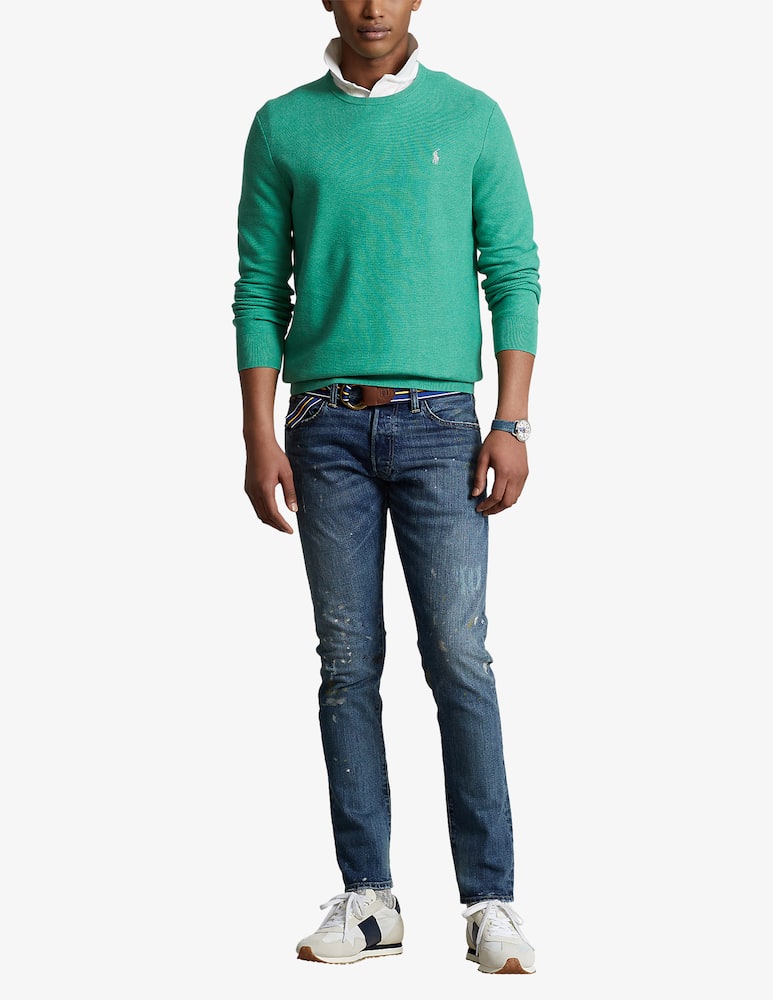 Polo Ralph Lauren Cotton knitting pima nido d'ape roundneck sweater - Green - picture 2 Polo Ralph Lauren Cotton knitting pima nido d'ape roundneck sweater - Green - picture 2